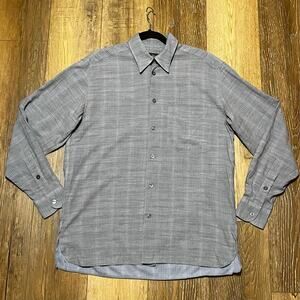 Ermenegildo Zegna Long Sleeve Button Down Shirt Mens M Gray Italy Classic Casual